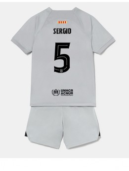Barcelona Sergio Busquets #5 Ausweichtrikot für Kinder 2022-23 Kurzarm (+ Kurze Hosen)